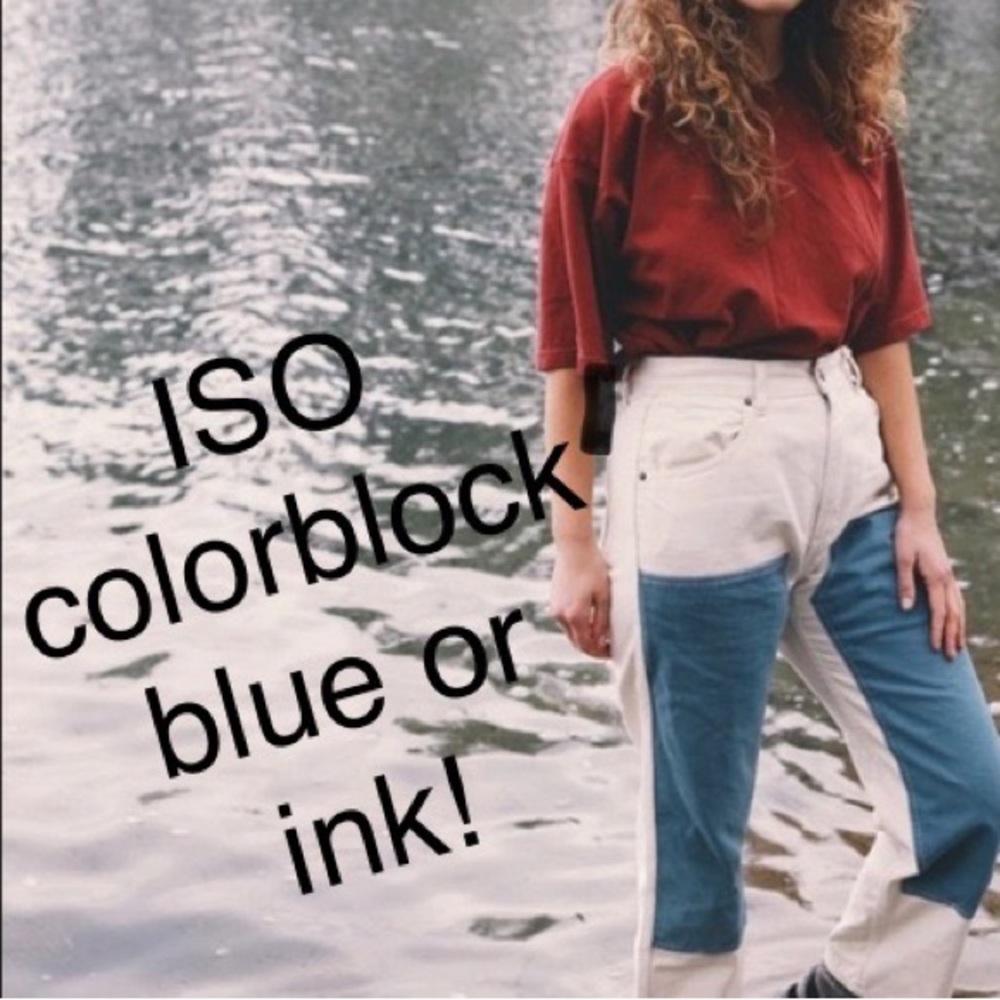 ISO colorblock cornflower blue or ink utility jeans